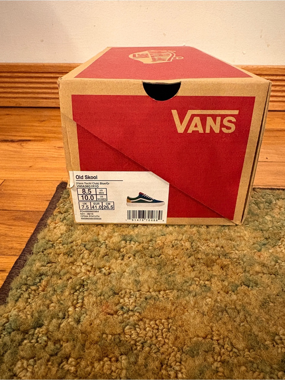 Vans Box with Red Panels and Kraft Edges